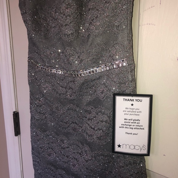 NWT City Studio Juniors' Glitter Lace Dress - Picture 4 of 8